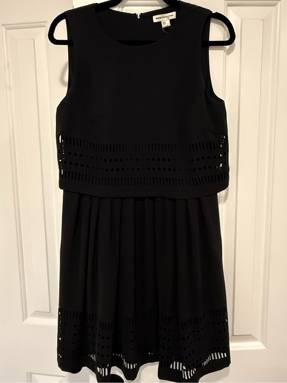 Black Laser-Cut Sleeveless Dress